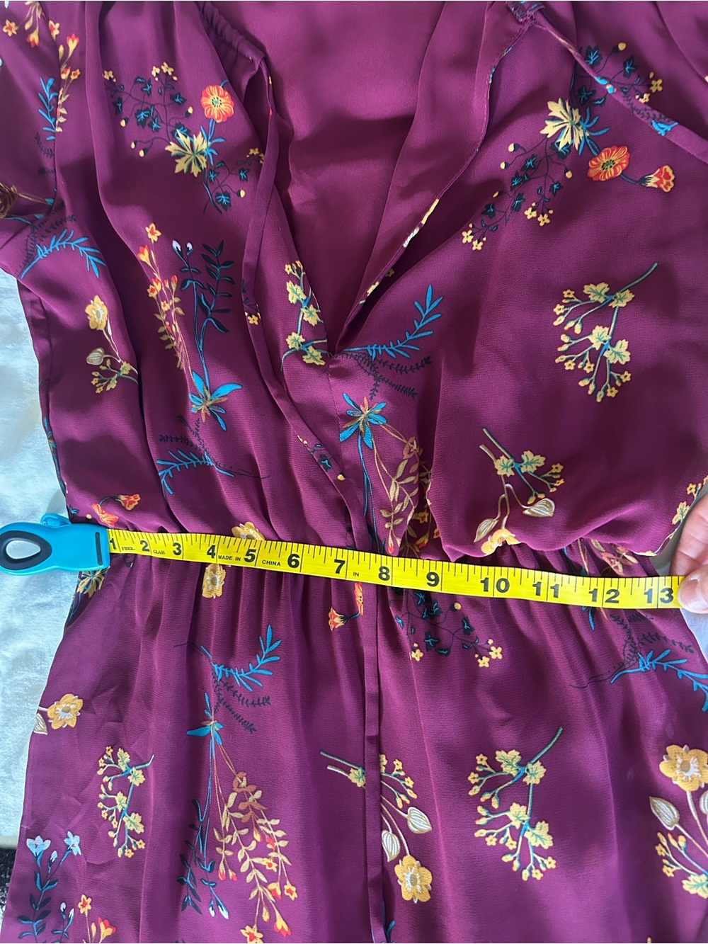 wayf burgundy floral long sleeve midi dress size small - Picture 10 of 13